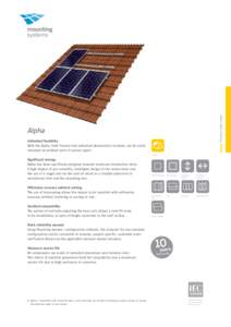 Alpha  Product data sheet  Alpha Unlimited flexibility With the Alpha, both framed and unframed photovoltaic modules can be easily mounted on pitched roofs of various types1.