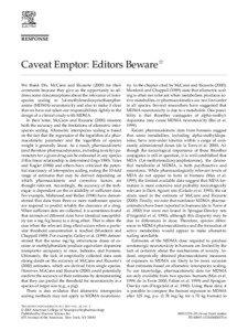 RESPONSE  Caveat Emptor: Editors Bewareଝ