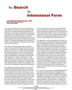 The  Search for  Intensional Form