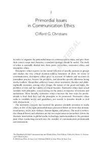 1  Primordial Issues in Communication Ethics  TE