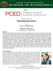 and  present a seminar on “Debiasing Expectations” By