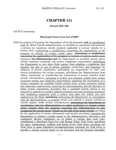 MARTIN O’MALLEY, Governor  Ch. 111 CHAPTER 111 (Senate Bill 103)