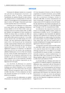 3. SCIENCE ET INNOVATION : NOTES PAR PAYS  MEXIQUE L’économie du Mexique traverse en ce moment une période de changement structurel. Les p r i n c i p au x d é f is à re l eve r c o m p re n n e n t