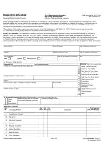 Inspection Checklist  U.S. Department of Housing and Urban Development Office of Public and Indian Housing