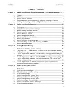 Table of Contents for AC[removed]1L, Standards for Airport Markings, September 27, 2013