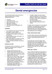 HTFL fact sheet - dental emergencies