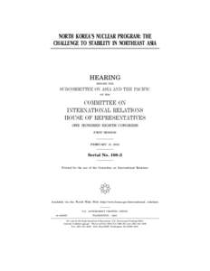 Nuclear program of North Korea / Aftermath of the Korean War / Korean reunification / North Korea–South Korea relations / Politics of North Korea / Korea