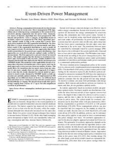 840  IEEE TRANSACTIONS ON COMPUTER AIDED DESIGN OF INTEGRATED CIRCUITS AND SYSTEMS, VOL. 20, NO. 7, JULY 2001 Event-Driven Power Management ˇ