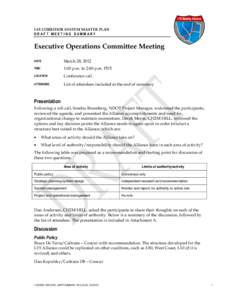 I-15 CORRIDOR SYSTEM MASTER PLAN DRAFT MEETING SUMMARY Executive Operations Committee Meeting DATE: