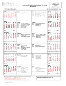 Calendars / Academic term / School holiday