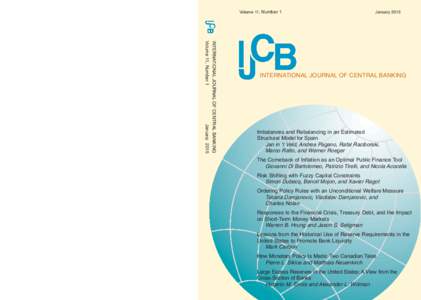 Volume 11, Number 1  January 2015 INTERNATIONAL JOURNAL OF CENTRAL BANKING Volume 11, Number 1