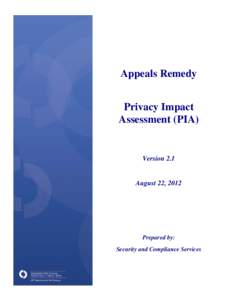 Appeals Remedy Privacy Impact Assessment (PIA) Version 2.1