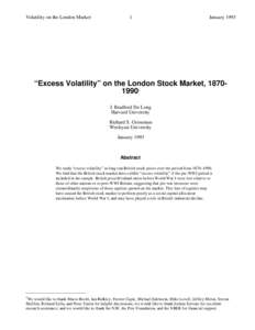 Volatility on the London Market  1 January 1993