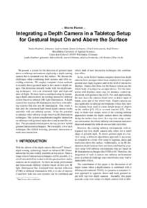 Input/output / Surface computing / User interfaces / Infrared imaging / Tangible user interface / Kinect / Multi-touch / DiamondTouch / Virtual camera system / Humanâ€“computer interaction / Software / User interface techniques