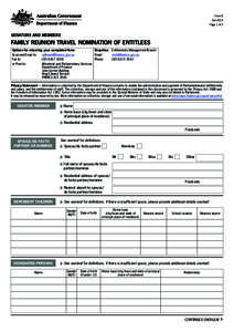 Form 5: Family reunion travel nomination of entitlees