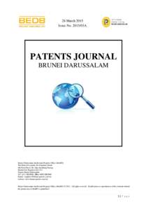28 March 2015 Issue No03A PATENTS JOURNAL BRUNEI DARUSSALAM
