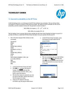 HP Prime Technology Corner 14  The Practice of Statistics for the AP Exam, 5e Section 6-3, P. 406