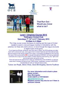 Association of Cricket Officials / Sports / Umpire / Tiddington