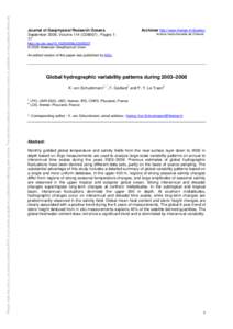 Global hydrographic variability patterns during 2003–2008