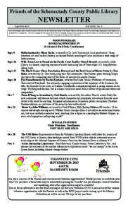 Friends of the Schenectady County Public Library  NEWSLETTER Sept/Oct 2013