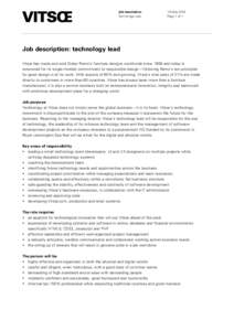 Job description Technology lead 18 May 2016 Page 1 of 1