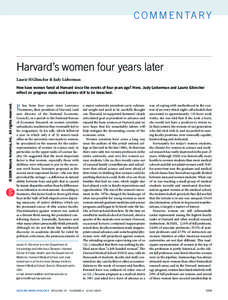 c o mm e n ta r y  Harvard’s women four years later