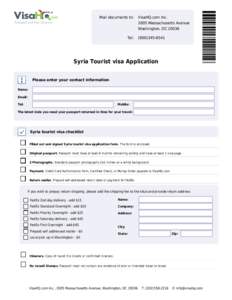Mail documents to:  Tel: VisaHQ.com Inc[removed]Massachusetts Avenue