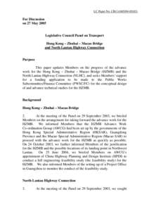 LC Paper No. CB[removed])  For Discussion on 27 May[removed]Legislative Council Panel on Transport