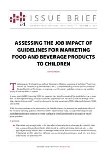 Assessing the job impact of guidelines for marketing food and beverage products to children | Economic Policy Institute