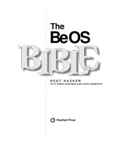 00 BeOS (i-xxviii[removed]:39 AM Page i  The BeOS SCOT HACKER