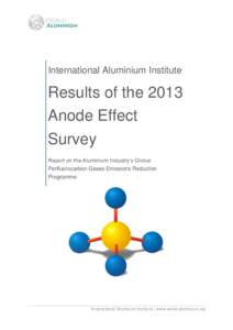 International Aluminium Institute  Results of the 2013 Anode Effect Survey Report on the Aluminium Industry’s Global