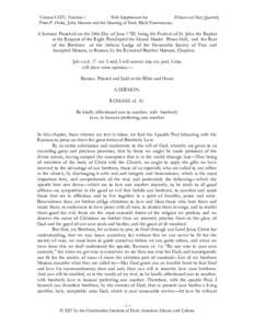 Volume LXIV, Number 1 Web Supplement for William and Mary Quarterly Peter P. Hinks, John Marrant and the Meaning of Early Black Freemasonry  A Sermon Preached on the 24th Day of June 1789, being the Festival of St. John 