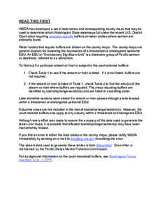 READ THIS FIRST WSDA has developed a set of data tables and corresponding county maps that may be used to determine which Washington State waterways fall under the recent U.S. District Court order requiring pesticide-spe