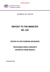 Anti-competitive behaviour / Commerce / Dumping / Pricing / Sunbeam / Dried fruit / Export / Greece / International trade / Business / International relations