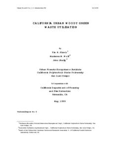 Urban Wood/0.0.& 1.0. Introduction/TPCALIFORNIA URBAN WOODY GREEN WASTE UTILIZATION