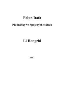 Falun Dafa Přednášky ve Spojených státech Li Hongzhi  1997