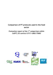 Comparison of PT protocols used in the food sector Evaluation report of the 1st comparison within CoEPT, EU contract GTC1[removed]FAPAS®