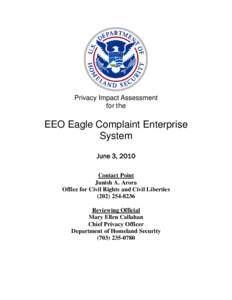 Department of Homeland Security Privacy Impact Assessment EEO Eagle