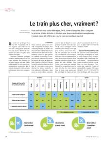 ACTUEL L’Europe en train Le train plus cher, vraiment? Par Bernard Utz et Noëlle Petitdemange