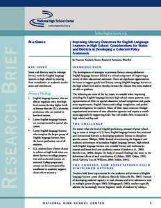 Education theory / English-language learner / Second-language acquisition / English as a foreign or second language / WestEd / Literacy / Adolescent literacy / National High School Center / Achievement gap in the United States / Education / English-language education / Socioeconomics