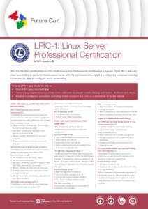   LPIC-1: Linux Server Professional Certification LPIC-1 Exam 102