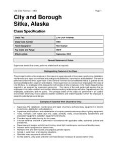 Line Crew Foreman – 4060  Page 1 City and Borough Sitka, Alaska