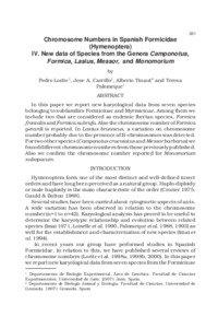 331  Chromosome Numbers in Spanish Formicidae