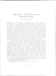 Little Milton-The Rebuilding of an Oxfordshire Village By D.