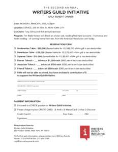 WGI Gala Reservation Form 2015