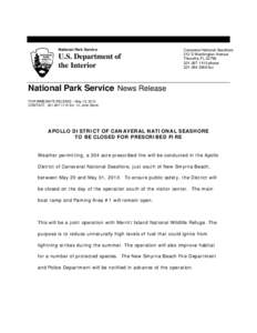 National Park Service  U.S. Department of the Interior  Canaveral National Seashore