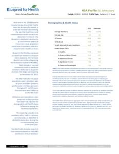 HSA Profile: St. Johnsbury Period: [removed] Profile Type: Pediatric[removed]Years) Welcome to the 2014 Blueprint Hospital Service Area (HSA) Profile from the Blueprint for Health, a