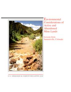 Environmental Considerations of Active and Abandoned Mine Lands Lessons from