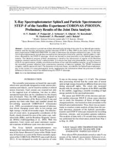 ISSN 00380946, Solar System Research, 2012, Vol. 46, No. 2, pp. 160–169. © Pleiades Publishing, Inc., 2012. Original Russian Text © O.V. Dudnik, P. Podgorski, J. Sylwester, S. Gburek, M. Kowalinski, M. Siarkowski, S