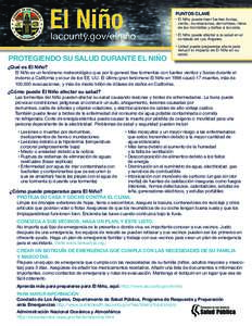 El Niño  PUNTOS CLAVE lacounty.gov/elniño